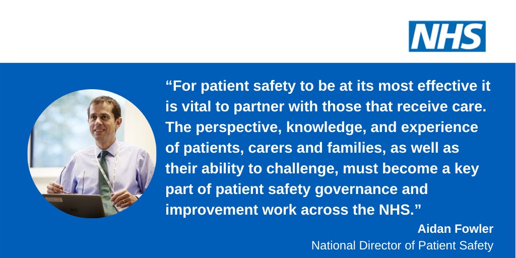 We have published a new Framework for involving patients in patient safety. This will support the NHS to involve patients in their own safety, as well as to work with them as partners to provide vital contributions to the safety work of NHS organisations england.nhs.uk/patient-safety…