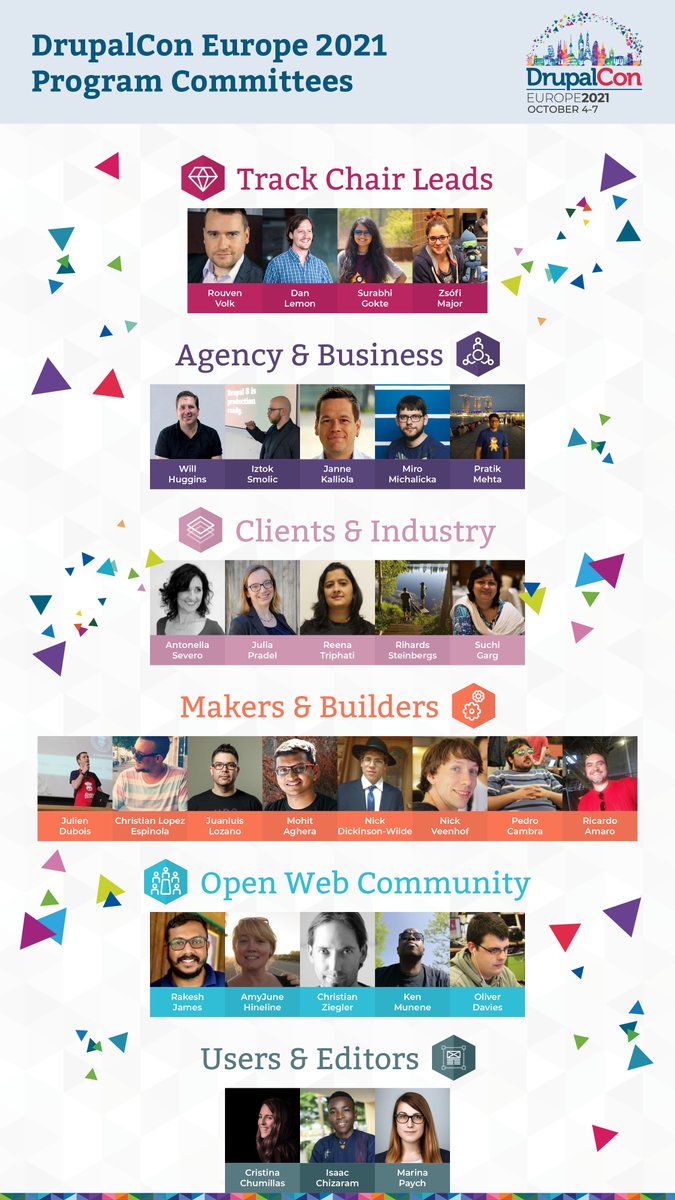 Missed submitting for #DrupalConEur 2021?

Well, there's still a chance. We extended the deadline by a week🎉 Go to tinyurl.com/dceur21-cfp.

Meanwhile, meet the Track Chair Team of DrupalCon Europe 2021. For any submission related queries, feel free to reach out to any of them🙌