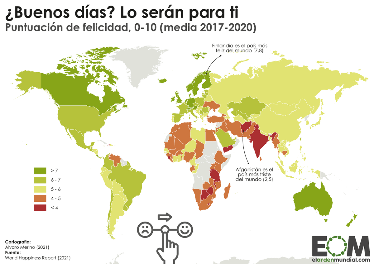 EduardoSaldania's tweet photo. Siempre me he preguntado si la felicidad se puede medir realmente y si es verdad eso de que "el dinero no da la felicidad". Me parece muy interesante este mapa de @amerinomarquez  que publicamos hoy en @elOrdenMundial.

Aquí el texto completo: https://t.co/WH6kaVjU3Q https://t.co/yPDW1joABQ