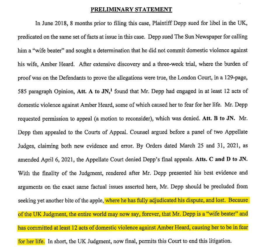 justiceforambe1's tweet photo. Since #JusticeForJohnnyDepp is trending again, I am here to remind you: because of the UK Judgment, the entire world may now say, forever, that Mr. Depp is a 'wife beater' and has committed at least 12 acts of domestic violence against Amber Heard.

#JusticeForAmberHeard https://t.co/DCnBWlk52X