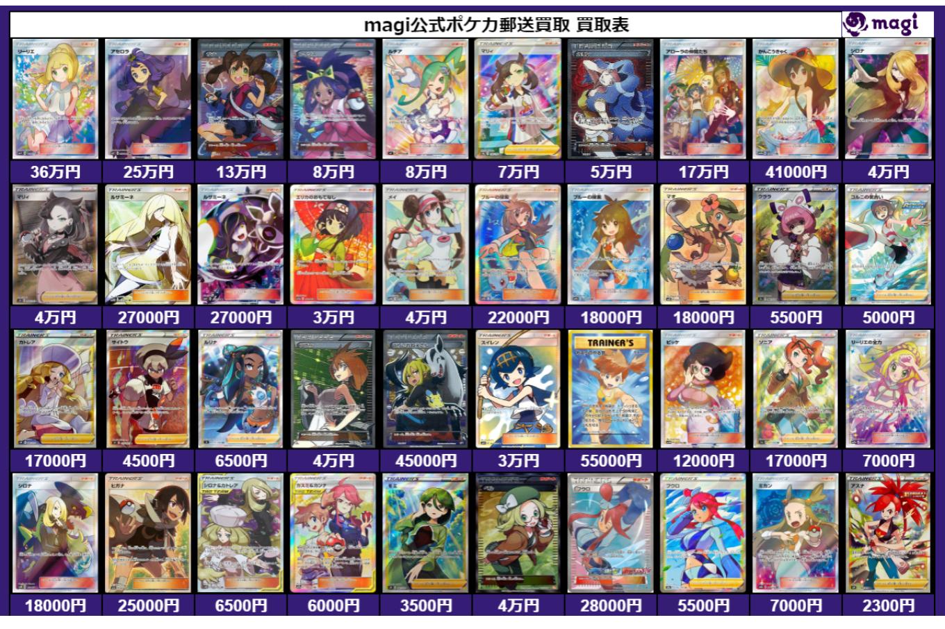 تويتر Magi公式 高額ポケカ 買取窓口 على تويتر ポケカサポートsrの値段更新しました 郵送買取ですので全国どこからでもお申し込みいただけます リーリエ Sr36万 アセロラ Sr25万 サナ Sr13万 アイリス Sr8万 ルチア Sr8万 マリィ Sr7万