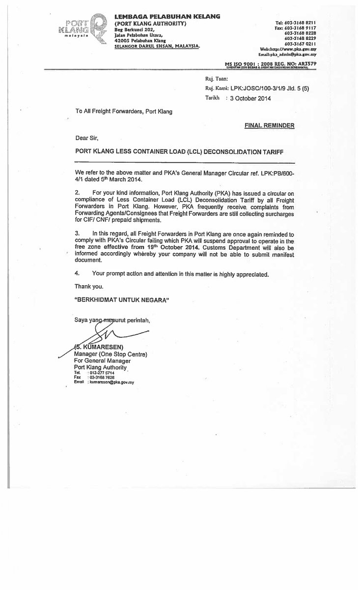 SamirJShah1's tweet photo. Now Malaysia - protects interests of #importers. #Transparency in charges. #EODB addressed. #India wake up. The costs of imports should be controlled. https://t.co/OHjqRYUmjB
