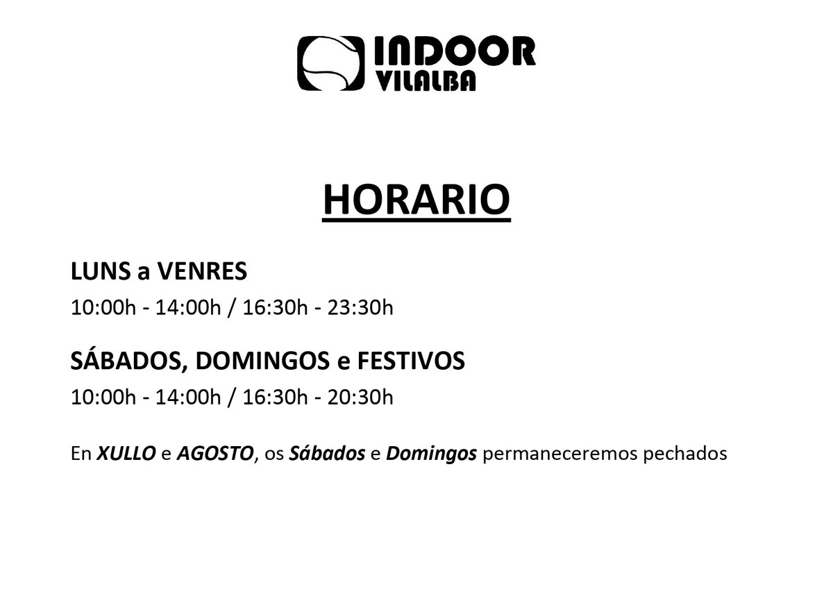 📢📢 A partir do vindeiro 1 de Xullo, modificamos o noso horario 🕐🕐