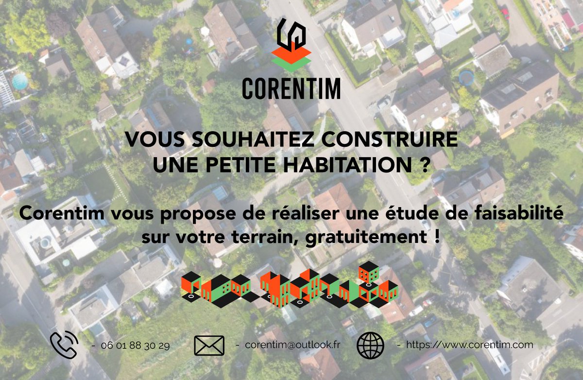 Corentim2's tweet image. Vous souhaitez #construire une petite #habitation sur votre #terrain ? 
N’hésitez pas à nous #contacter via notre site internet ou directement en message privé !
#logement #innovation #seloger #startup #environnement