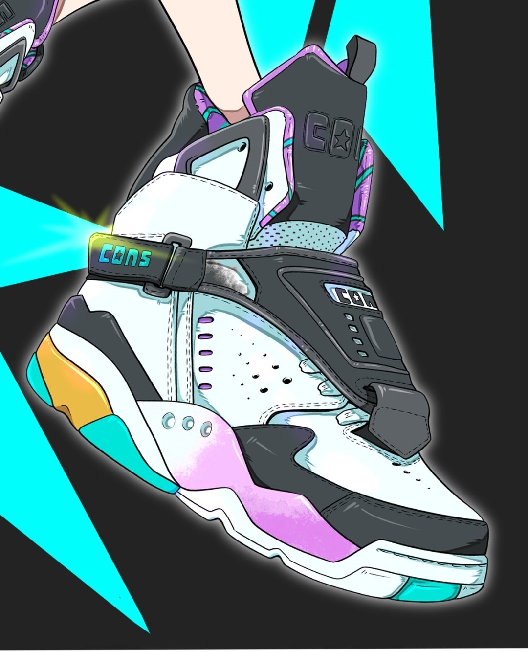 青木 伴イラストレーター ご依頼受付中 Pa Twitter あんよチャン スニーカーイラスト 70足目 Converse Aero Jam 今回はあんよチャンシリーズ初の コンバース 元nbaプレイヤー Larry Johnsonが着用したバッシュ Nba Converse スニーカーイラスト