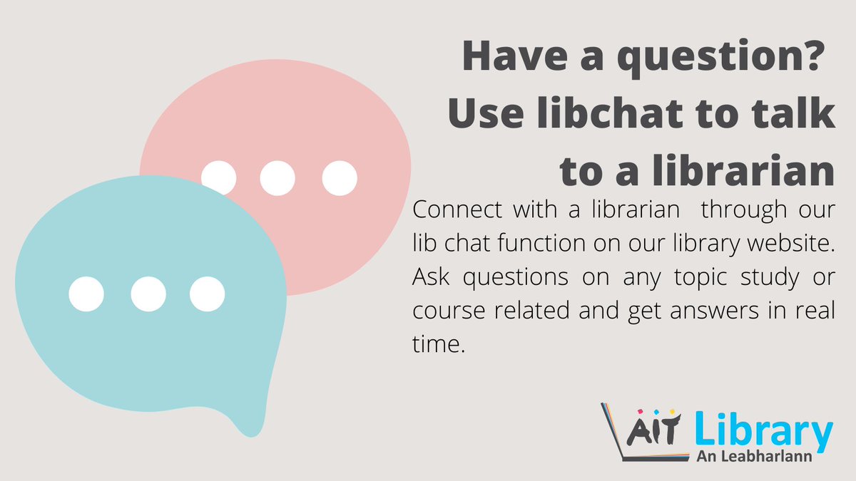 TUS_LibraryMD's tweet image. You can still talk to @AitLibrary  through chat over the Summer from 9 - 4. #librarychat @AthloneIT