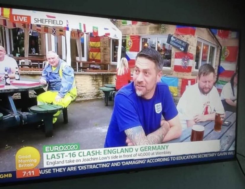 On the piss at 7:11am. Makes you proud to be British.