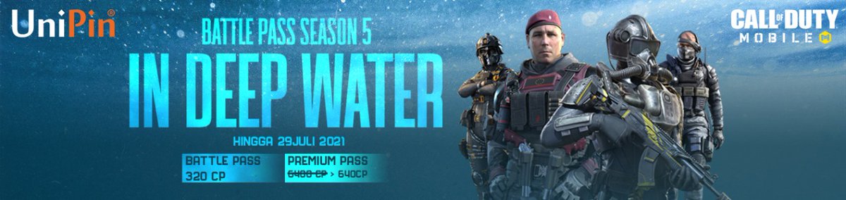 UniPinIndonesia's tweet image. Ayo upgrade Battle Pass Season 5: In Deep Water dengan 320 CP untuk Premium Pass dan 640 CP untuk Premium Pass Plus! Beli CPnya di UniPin yaa atau bisa klik link di bawah ini
unipin.com/id/article/bat…

#CODM #BattlePass #InDeepWater #ditemeninUniPin #UniPin