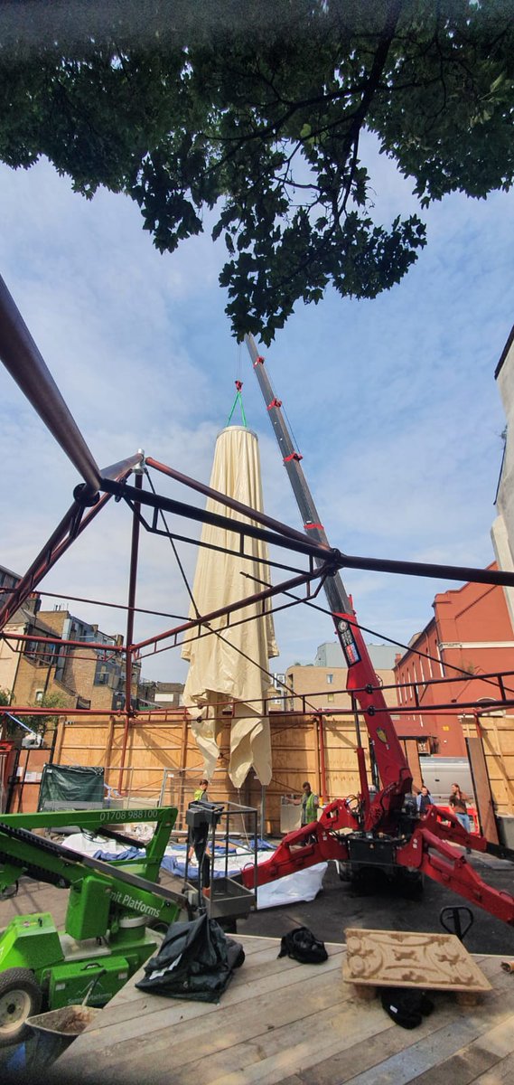 Arc_Structures's tweet photo. Great to see install in action on one of our latest projects #fabriccanopy #tensileroof #citytheatre https://t.co/eOzPdL2otS