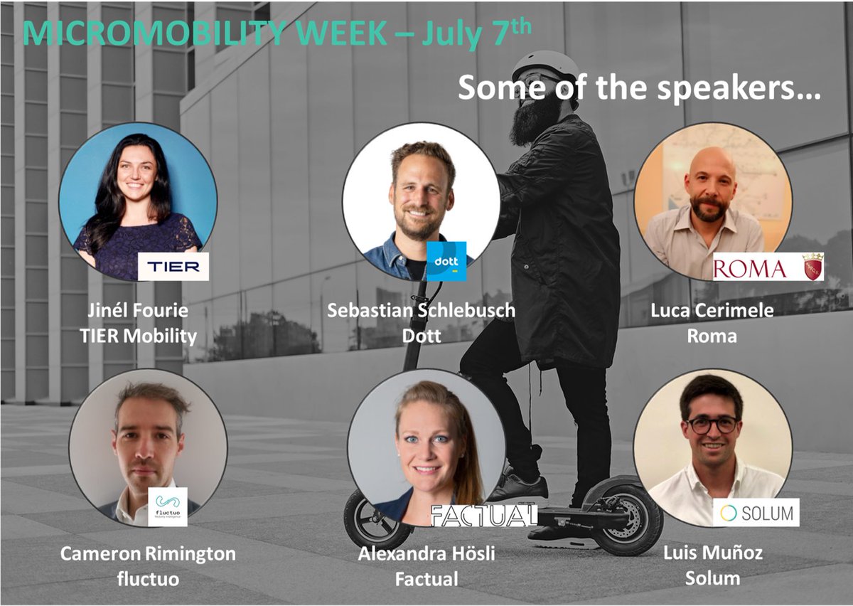Meet some of the great speakers in our line-up of the #Micromobility Week 🗓️ July 7. Agenda &amp; Registration 👉 eventbrite.es/e/entradas-mic… with <a href="/moliere_project/">Molière Project</a>