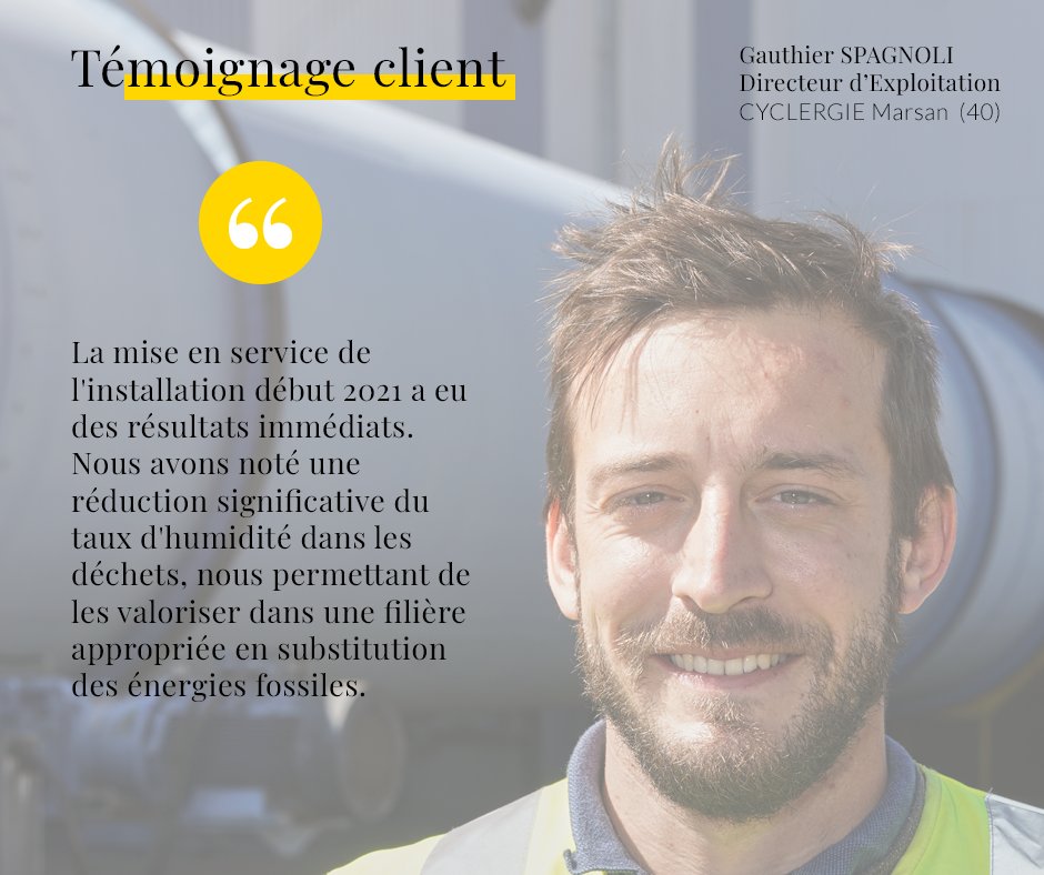 Quelques mois après la mise en service de sa nouvelle installation de séchage dimensionnée sur mesure et fournie par BASE, ce directeur d'exploitation témoigne.
Plus d'informations sur le projet ici : base-innovation.com/sechoir-dechet…
#sechage #dechets #valorisation #CSR #Thermovoltaïque