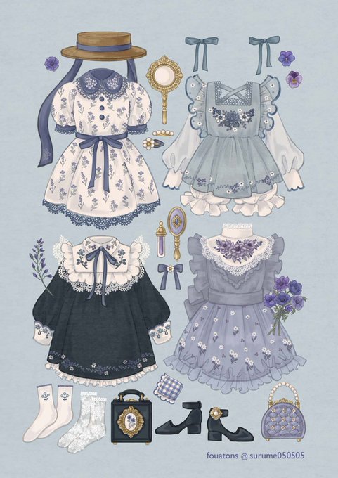 「lace-trimmed dress」 illustration images(Latest｜RT&Fav:50)