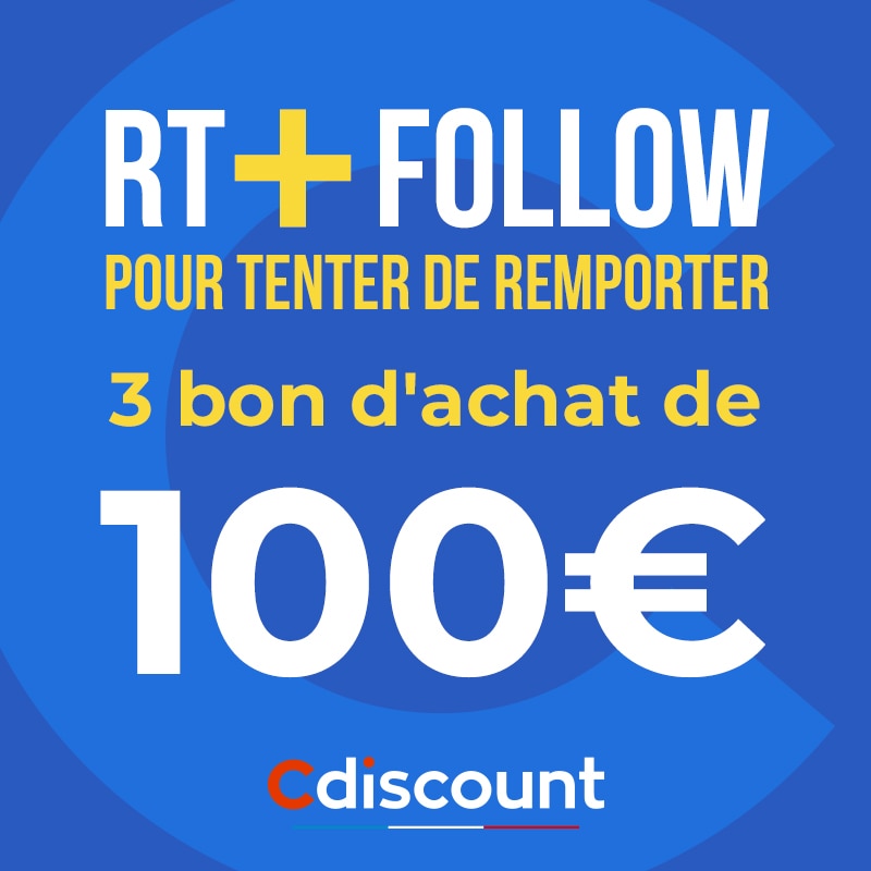 🎁 #Concours #Soldes Demain à 08H c'est le début des #CdiscountSoldes ! On vous fait gagner 3 bons de 100€ pour vous faire encore plus plaisir 😍 Pour tenter ta chance : 🔶 RT + Follow @Cdiscount 🍀 TAS demain !