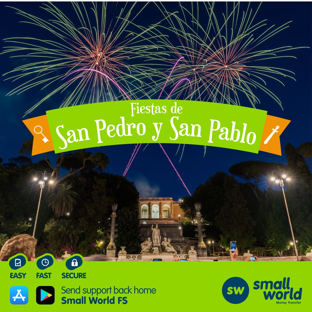 ¡Feliz día de San Pedro y San Pablo! ¡Asegúrate de unirte, aunque sea virtualmente, a tus seres queridos si te encuentras actualmente en el extranjero! 🎉🎉🎉