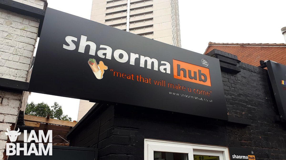 IAmBirmingham's tweet photo. Shaorma Hub "meat that will make you come" 🤢🤮 - Keep it classy #Birmingham... #Brumfeed #pornhub https://t.co/pdZrrBuyEv