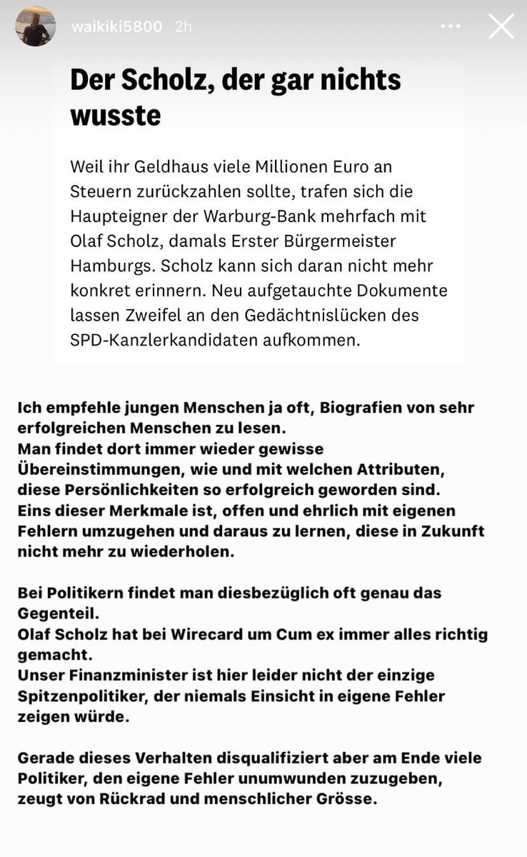 Wahre Worte von @waikiki5800!
#spd #Scholz #rückgrat