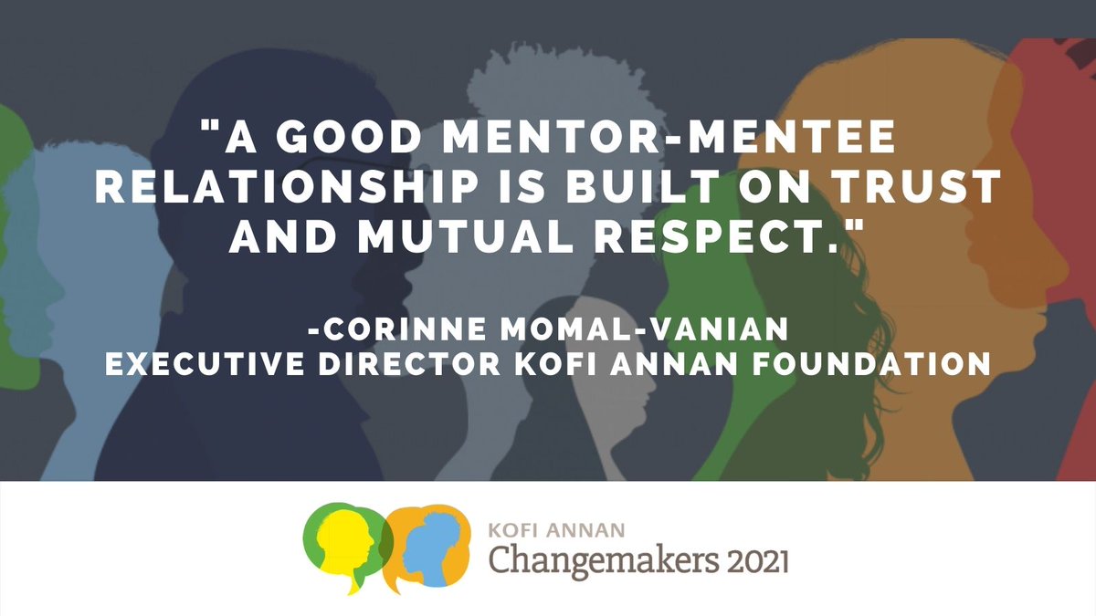 KofiAnnanFdn's tweet photo. Each #KAChangemaker has been matched with a @Greycells2 #mentor in their field to exchange with during AND after the programme.
Together they will brainstorm how best to use a seed grant which will be given to them to scale up a project which boosts their work. https://t.co/AhR9MoIP9K