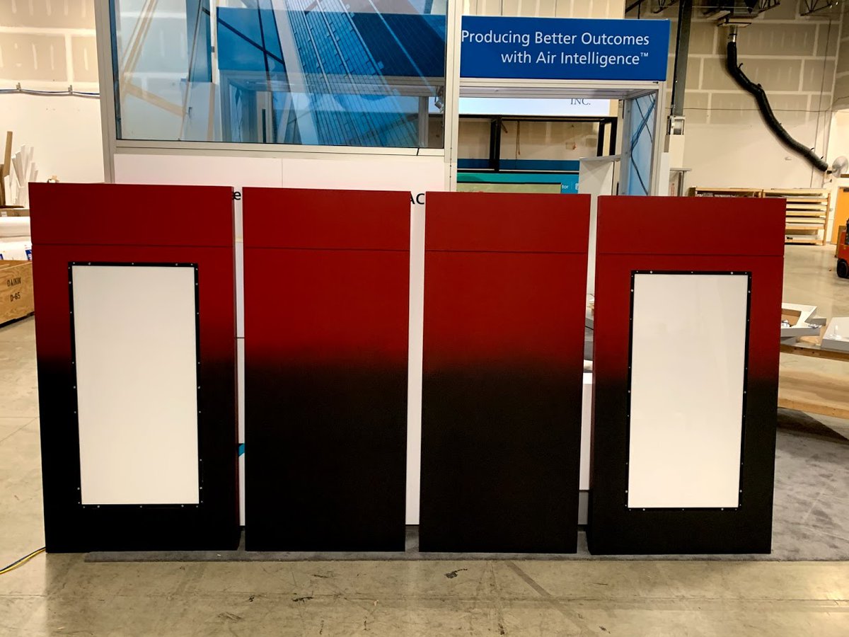 SCDisplays's tweet photo. Custom wall panels, light boxes, laser jet cut graphics in 1/8th inch powder coated steel, magnetically mounted, painted with red/black gradient.

#steelcitydisplays #phoenixville https://t.co/4SuuMCBoSh