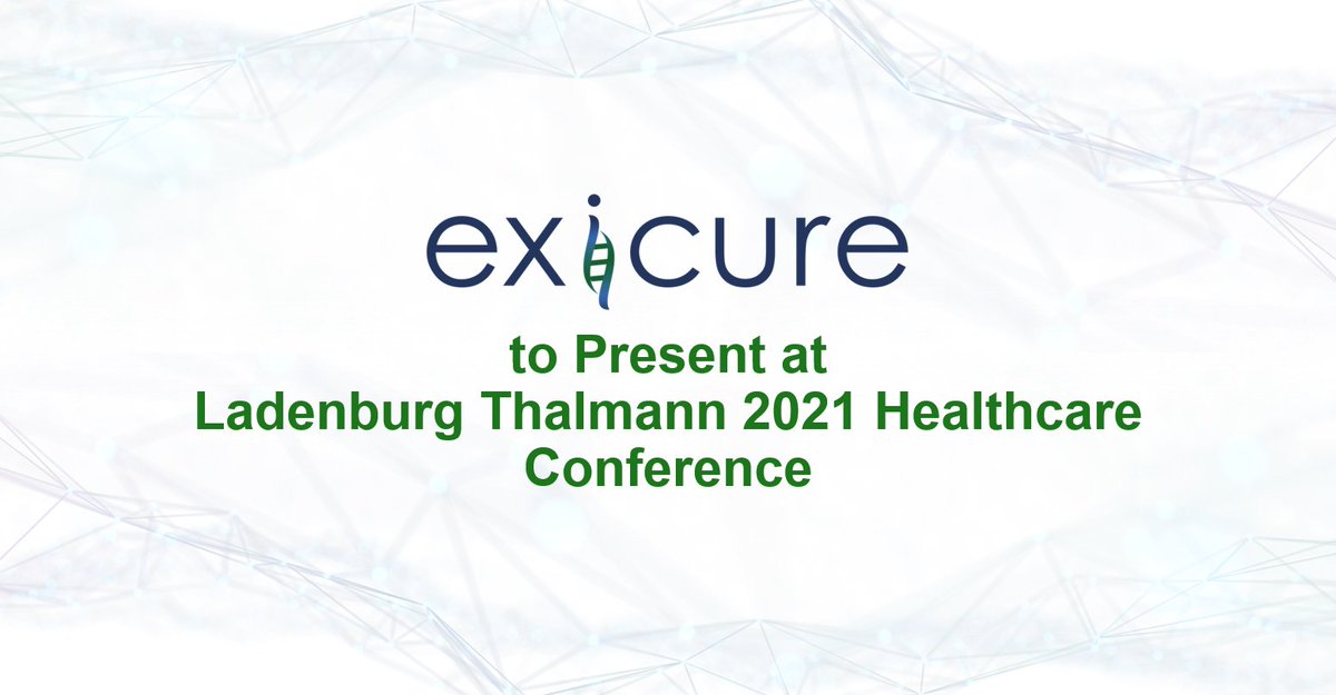exicure's tweet image. Exicure CEO, @giljohann, will present a company update as well as participate in a series of 1x1 meetings at the @LadenburgLTS 2021 Healthcare Conference on July 13, 2021: bit.ly/3qvW3Fe  #DigitalDrugDesign