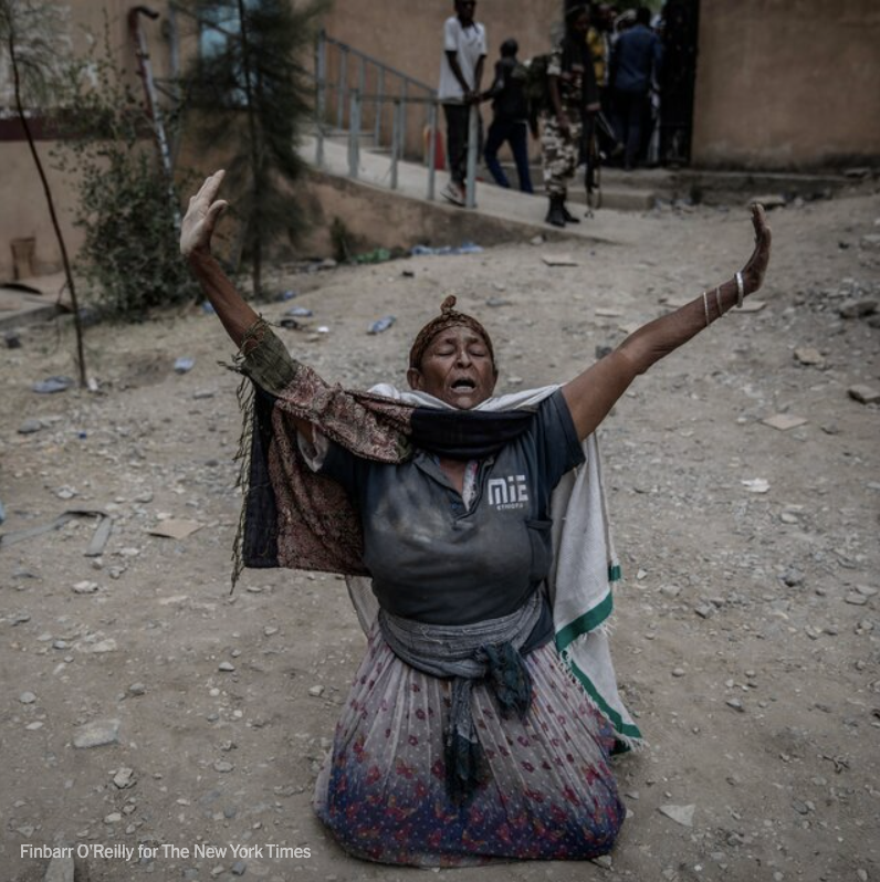 nytimes's tweet photo. Residents of Mekelle, the capital of Ethiopia’s Tigray region, celebrated in the streets after rebel fighters retook the city from government forces and their allies. It was a dramatic turn in the eight-month civil war. https://t.co/XbcjFCdQQ0 https://t.co/cJMfDPXuFk