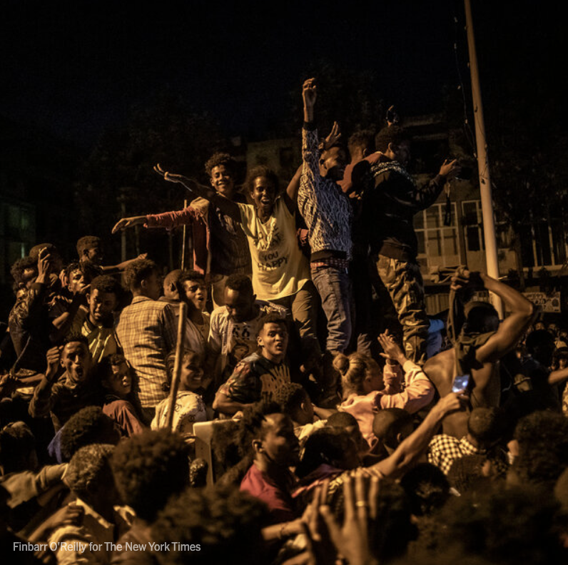 nytimes's tweet photo. Residents of Mekelle, the capital of Ethiopia’s Tigray region, celebrated in the streets after rebel fighters retook the city from government forces and their allies. It was a dramatic turn in the eight-month civil war. https://t.co/XbcjFCdQQ0 https://t.co/cJMfDPXuFk