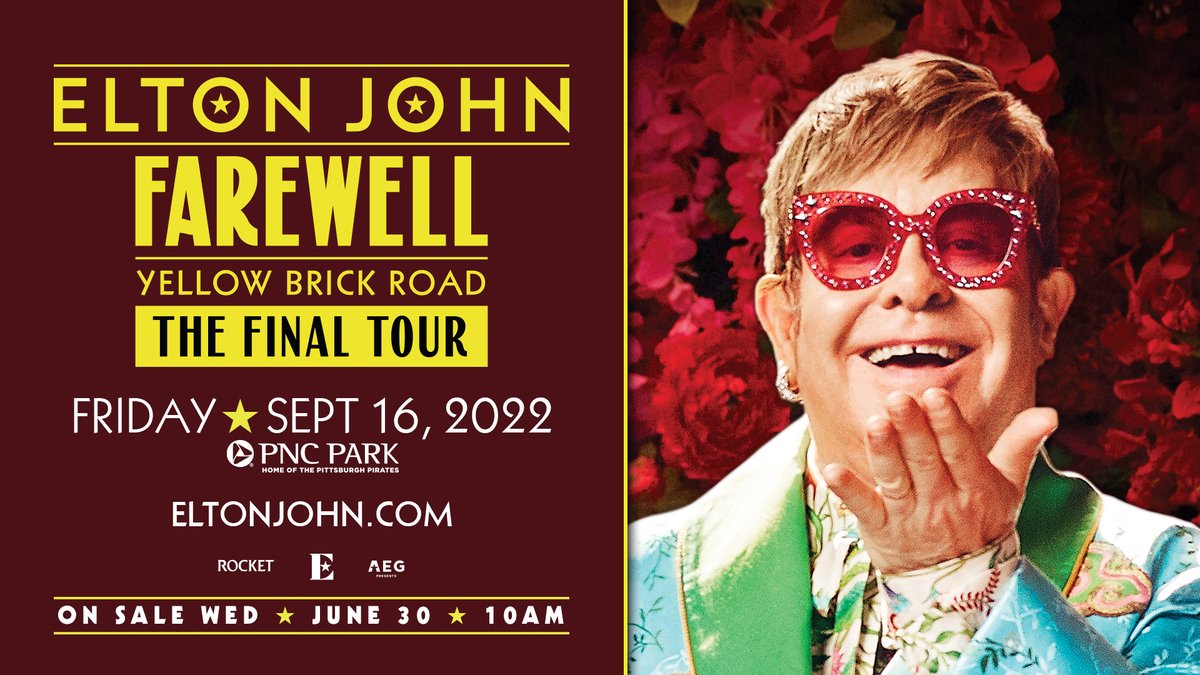 The Elton John 'Farewell Yellow Brick Road' Final Tour is approaching! This one will sell out fast! Get your tickets before you can't! 
Visit eltonjohn.com for more info!