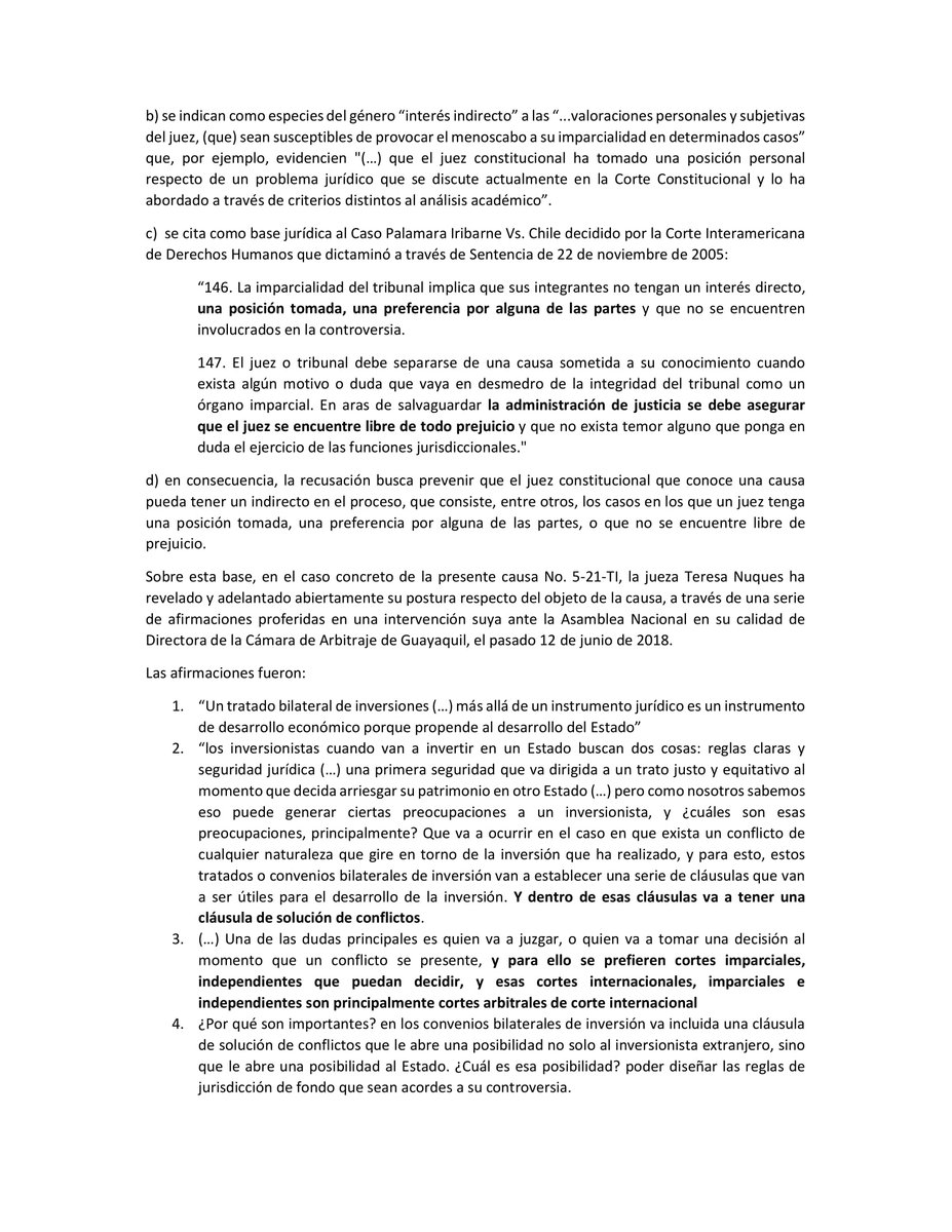 cdes_derechos's tweet photo. #Atención | Teresa Nuques tiene conflicto de interés en el caso #CIADI, por eso #UDAPT y #CDES hemos solicitado su recusación. Varias voces y expertos consideran que esta solicitud debe ser aceptada por la @CorteConstEcu para garantizar la imparcialidad.
https://t.co/4s1giruZxH https://t.co/ZPlPtpLHCV