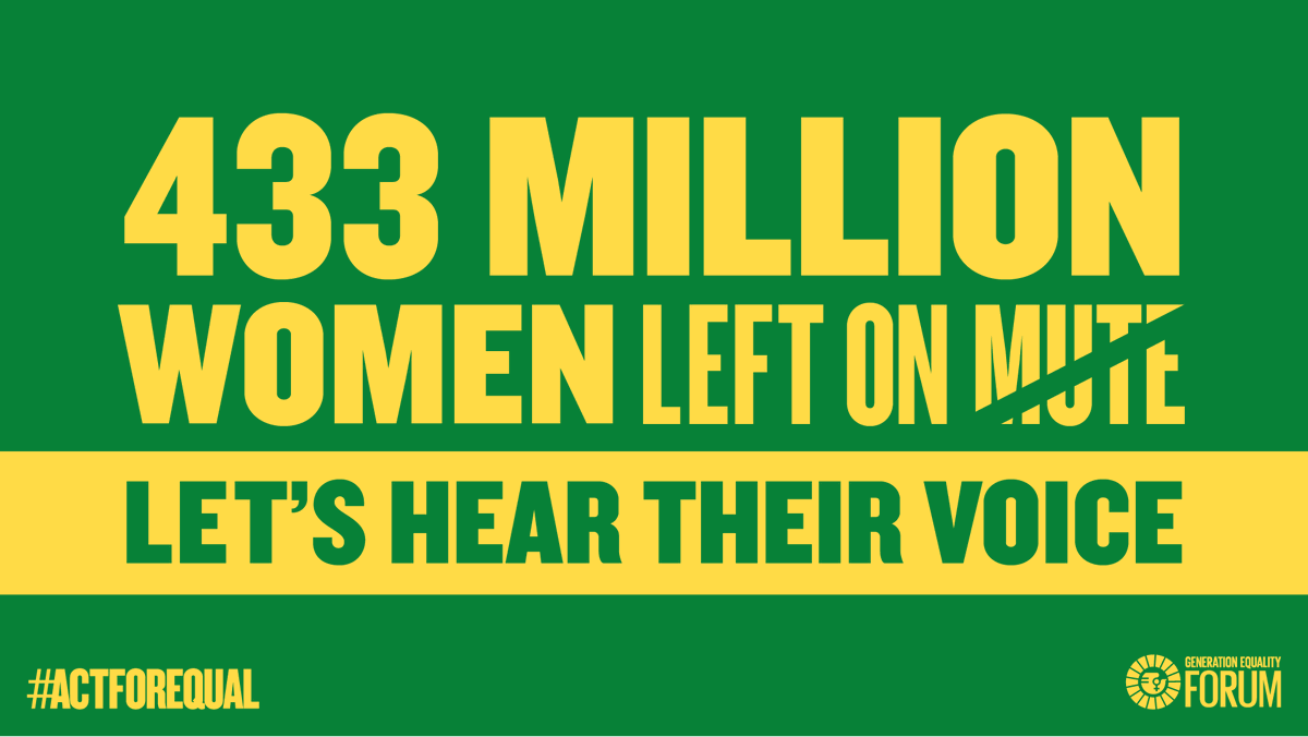 GPChildMarriage's tweet photo. 433 million women aren’t connected to the internet. It's more important than ever to #ActForEqual and close the digital divide.

During the #GenerationEquality Forum in Paris, here's how you can take action: https://t.co/SheEYXcJzc https://t.co/oirlNVOZ4B