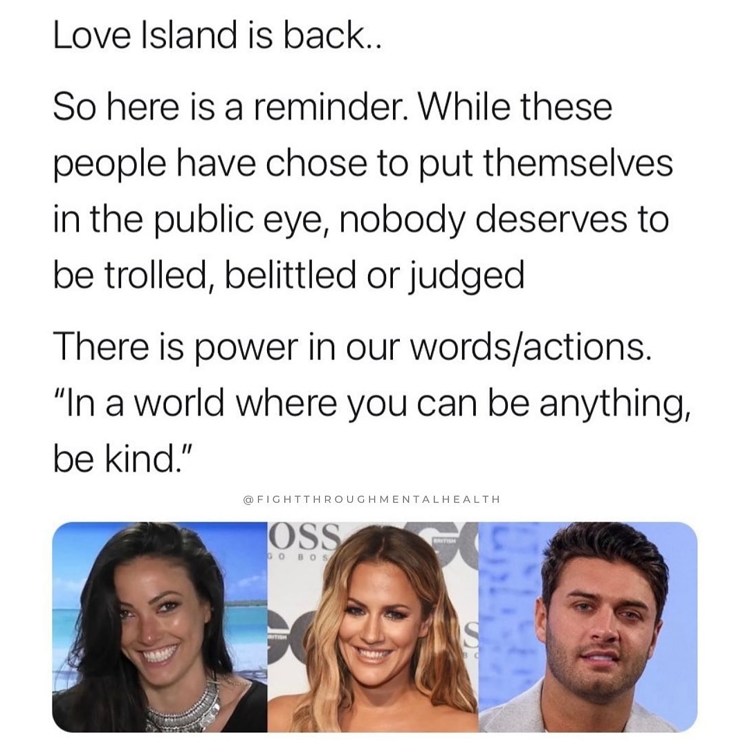 p2peducation's tweet photo. Whether we love it or hate it, we can still be kind... always!
Reposted from: @FightThroughMH
#p2peducation #loveisland #bekind #antibullying https://t.co/sP6DXUVm5X