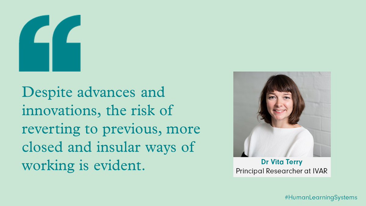 IVAR_UK's tweet image. #HumanLearningSystems improve 4 areas of organisational life in #VolSec orgs: 

🤝Collaborative relationships 
💡 Adaptation &amp;amp; experimentation
👥Distributed leadership
💖Working with emotions 

What commitments will it take to apply? @DrVitaTerry shares ➡️bit.ly/3gz02w5