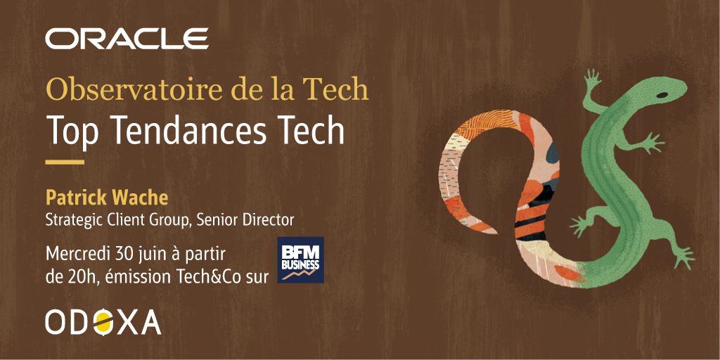 🔭"L'Observatoire de la Tech : Top Tendances #tech"

Pour la 10ème édition en partenariat avec <a href="/OdoxaSondages/">Odoxa</a>, @pwache aux côtés de <a href="/Fsorel/">François Sorel</a> décryptera les grandes tendances Tech issues de la crise sanitaire.

🗓️Rdv demain soir à 20h sur <a href="/bfmbusiness/">BFM Business</a> 
💥#Cloud #TransfoNum