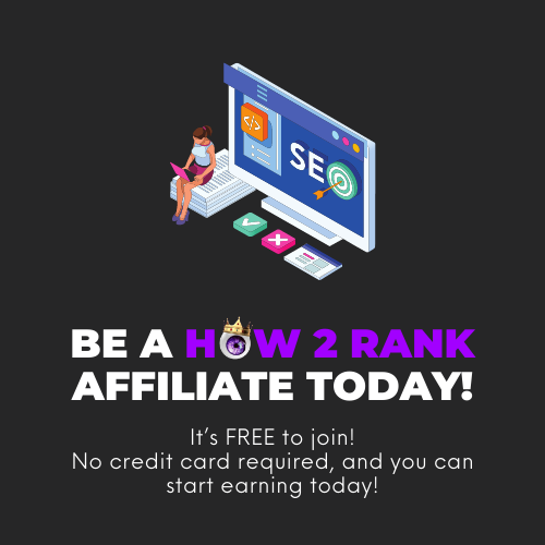 how2rank's tweet photo. Be a How 2 Rank affiliate and earn money online! It's very easy, and you can learn more about SEO along the way! Check out my website for more information on how to apply!

#seo #contentmarketing #affiliate #AffiliateMarketing #Affiliates https://t.co/2Bb9VrWP7r