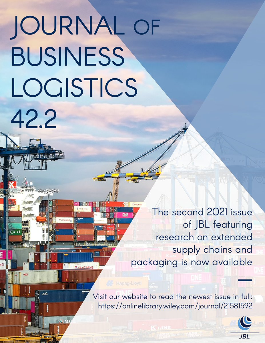 <a href="/JBizLogistics/">Journal of Business Logistics</a> is excited to announce our second issue of 2021! 42.2 features both a #SpecialTopicForum on managing extended #supplychains and original #research on the impacts of #packaging on #returns. Click to read the full issue now:

onlinelibrary.wiley.com/toc/21581592/2…