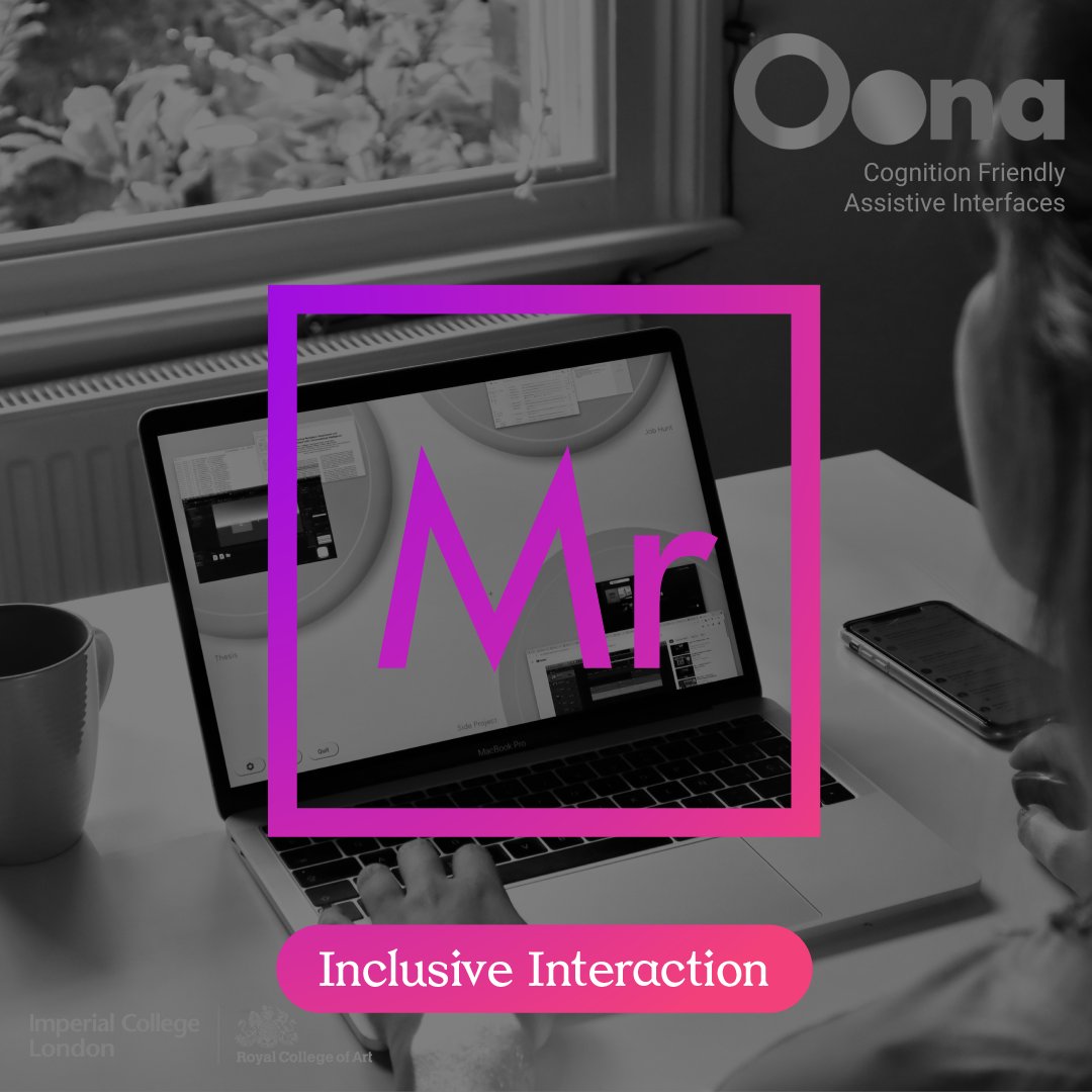 Oona is an assistive user interface that learns your patterns and redesigns your interface in order to pace interactions to a level that is respectful of human cognition.

🎓 MA/MSc IDE Graduation project by Mariona Ruiz Peris @marionaruizdesign
🔜 Coming soon #RCAvirtualshow2021