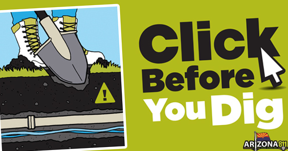 Arizona811's tweet photo. Did you know you can CLICK Arizona 811 in two working days, allow time for your underground facilities to be marked, and begin that safe digging project?
#az811partner #callorclick #beforeyoudig #damageprevention https://t.co/MukR0McThL