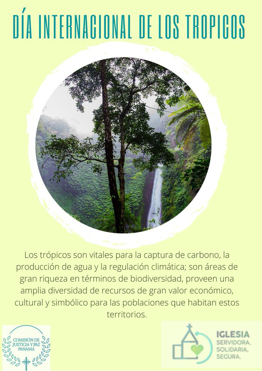 Hoy 29 de junio de 2021 celebramos el Día Internacional de los Trópicos! Un día para hacer conciencia de la importancia que tienen dentro de la regulación climática y por qué debemos cuidar de ellos!
#diainternacionaldelostropicos #laluchasigue #tropicos #naturalezayvida #juspax
