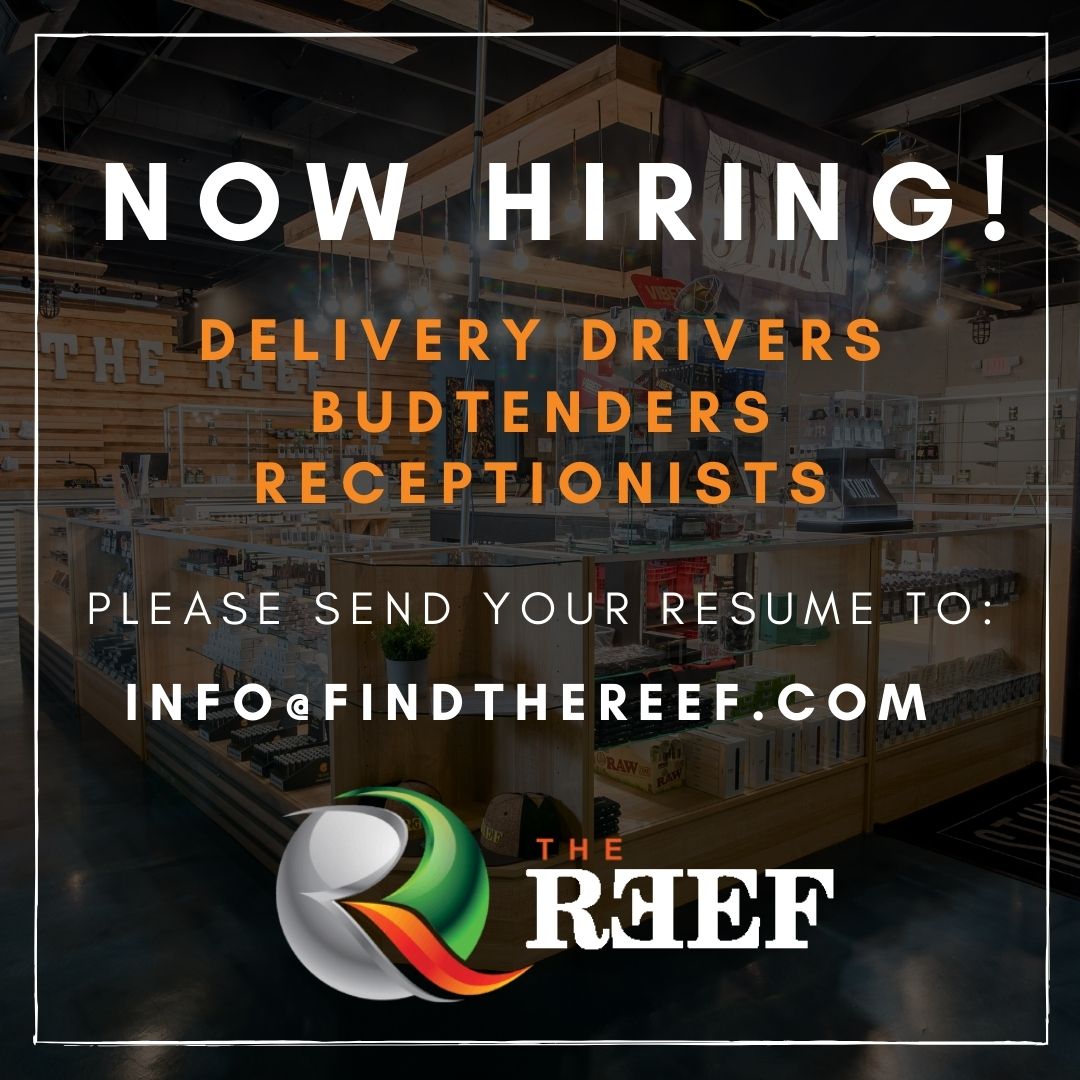 findthereef's tweet photo. Now hiring delivery drivers, budtenders &amp; receptionists! Send your resumes to info@findthereef.com! 🚀 https://t.co/QQxk6XKFHS