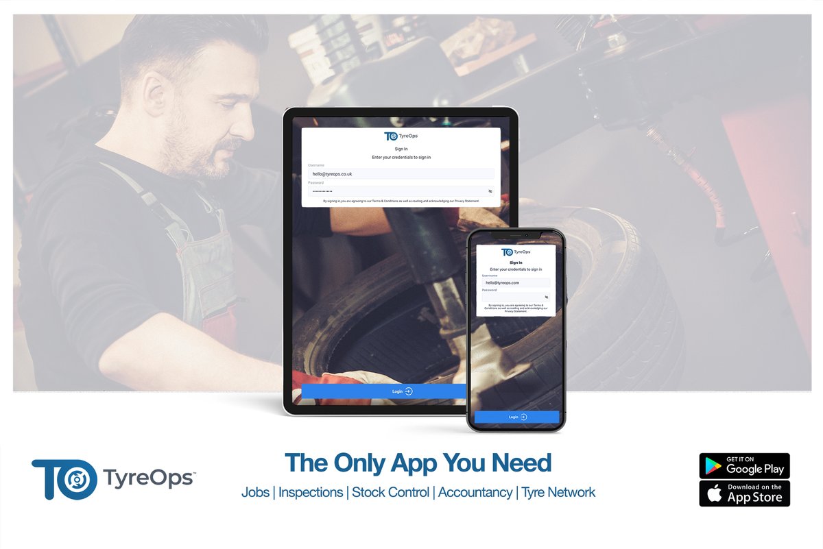 There are many apps in the #tyreindustry that you need to manage your operations. With TyreOps you just need... well, TyreOps. Carry out #Jobs &amp; #Inspections using ANY Apple &amp; Android device for your customers without any double entry. Keeping it simple :)