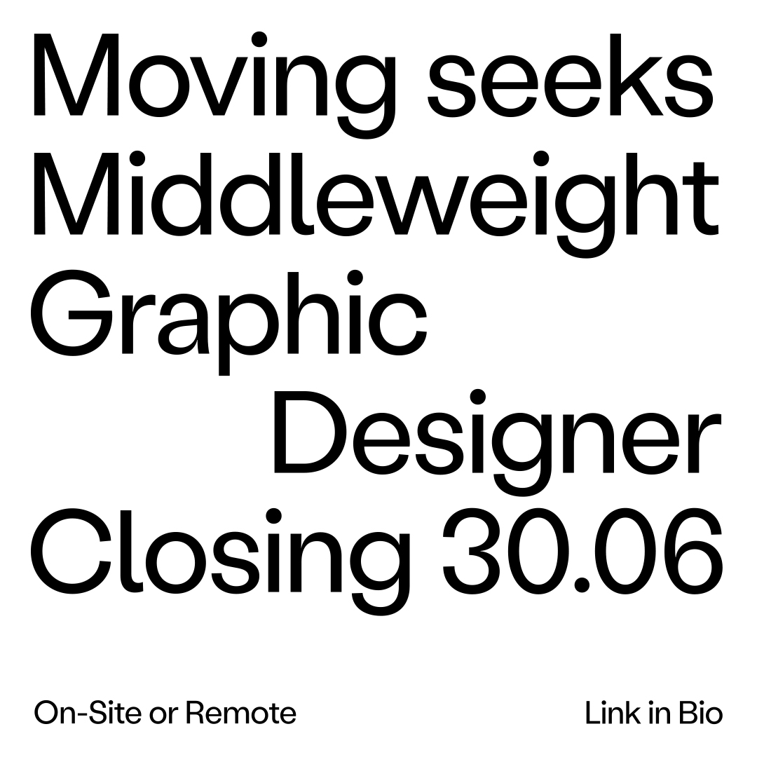 MovingStudioLtd's tweet photo. Last call for any Junior Motion Designers and Middleweight Graphic Designers looking for a new role. Job Ads close tomorrow, see https://t.co/JmYLvKc8Rr for more info. #graphicdesignjobs #designjobs #motiondesign #motiondesigner https://t.co/xJZIIyxkIA