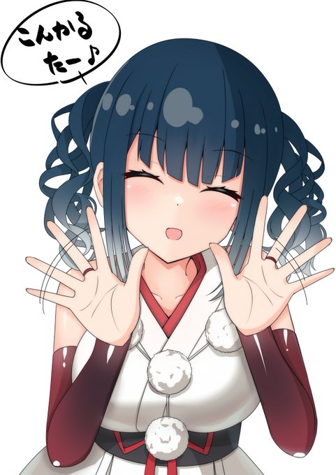 挨拶するときは手を振るらしい(未来人調べ)#カルタの絵札 