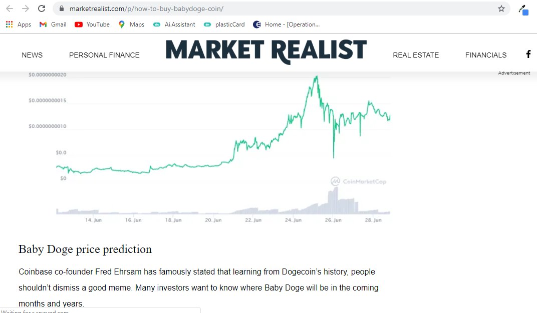 Babydogeforever's tweet photo. We ar featured again never stop trending since launch 
it early buy it now before it goes to Mars.
https://t.co/iztrLizqwO click the link to read more. 
#BabyDogeCoin #babydogearmy #dogecoin #DogeFather #marketrealist https://t.co/6PY5l4HHlE