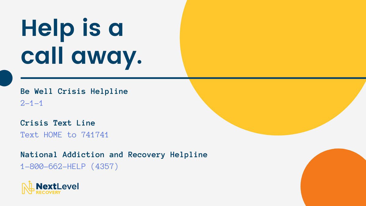 Help is a call away. #NextLevelRecovery