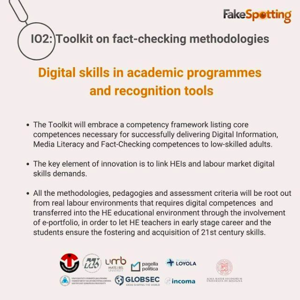 Toolkit on #faktchecking and #digital skills is2⃣output of our #Fakespotting project. 

Its aim is to build #digital skills of low-skilled adults, foster #innovation in higher education institutions #HEI and cooperate with labour market. 

#ErasmusPlus #EUproject in 6 countries!