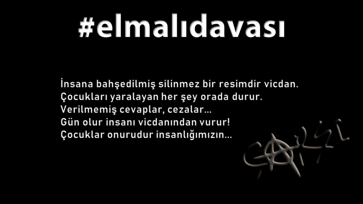 İnsana bahşedilmiş silinmez bir resimdir vicdan. Çocukları yaralayan her şey orada durur. Verilmemiş cevaplar, cezalar... Gün olur insanı vicdanından vurur!  Çocuklar onurudur insanlığımızın... #çArşı
#elmalıdavası
