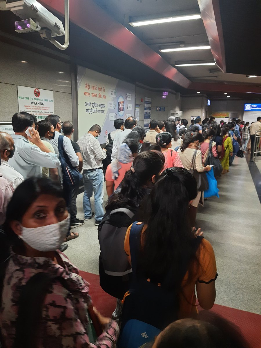 debalina_dr's tweet photo. At Janpath Metro Station after closing the station gates for 20 minutes.  Fun of social distancing .
Artificial gathering created
#OfficialDMRC #delhimetro #Unite2FightCorona https://t.co/rSBCPSBpnp