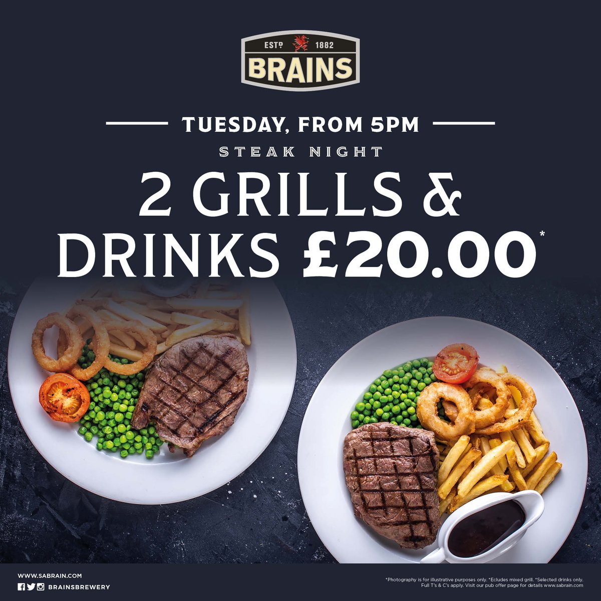Call in today.
Book at Sabrainpubs.com or call 02920374212