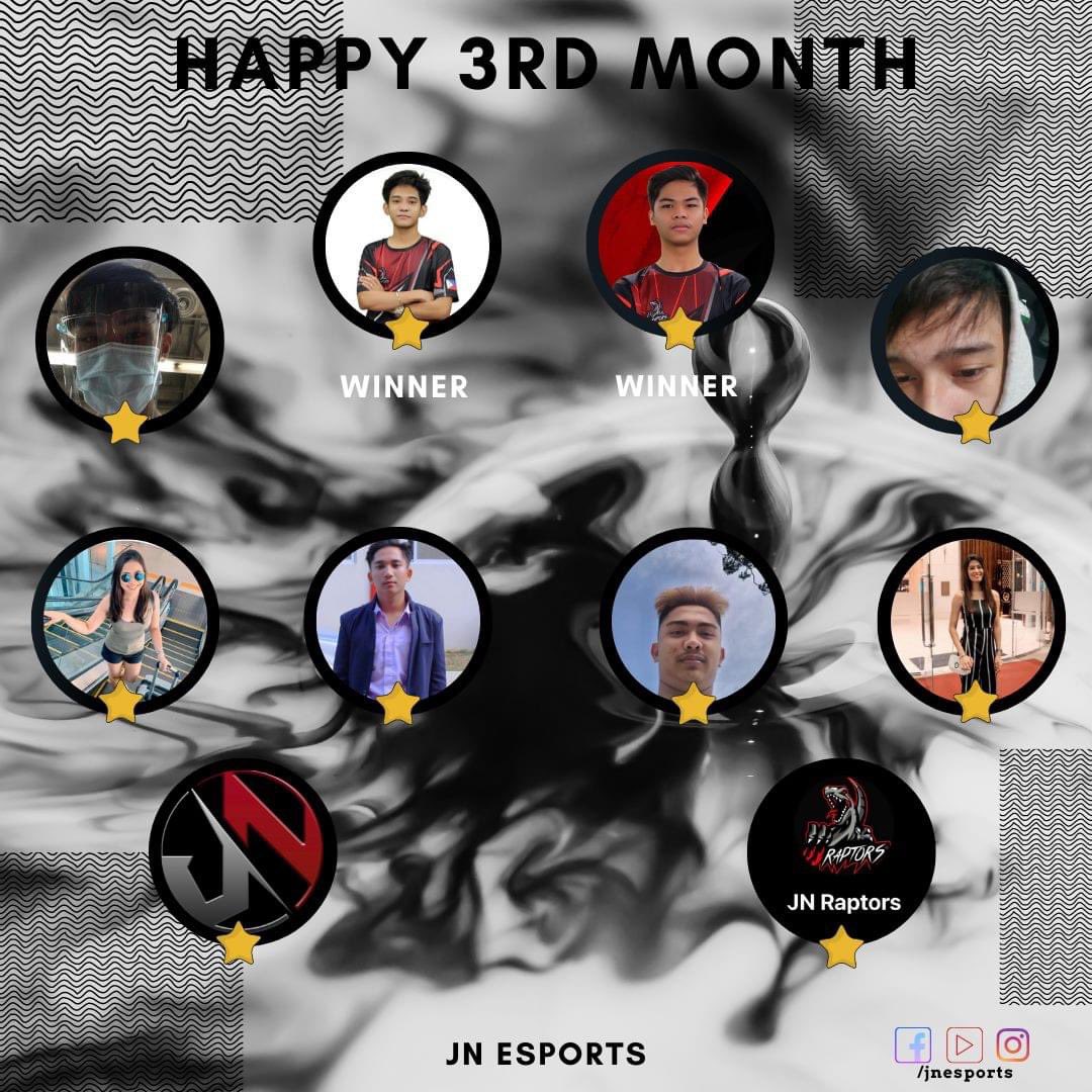 jn_esports's tweet image. Very happy to be continuing on our 3rd month! 

2 lucky spin wins to our 2 lucky boys for this month’s celebration perks —-Nald and Focus!

#JNEsports #JNRaptors #ThirdMonth #MonthGiveaway #Jads #Drei #Focus #Lexi #K4iru #Nald
