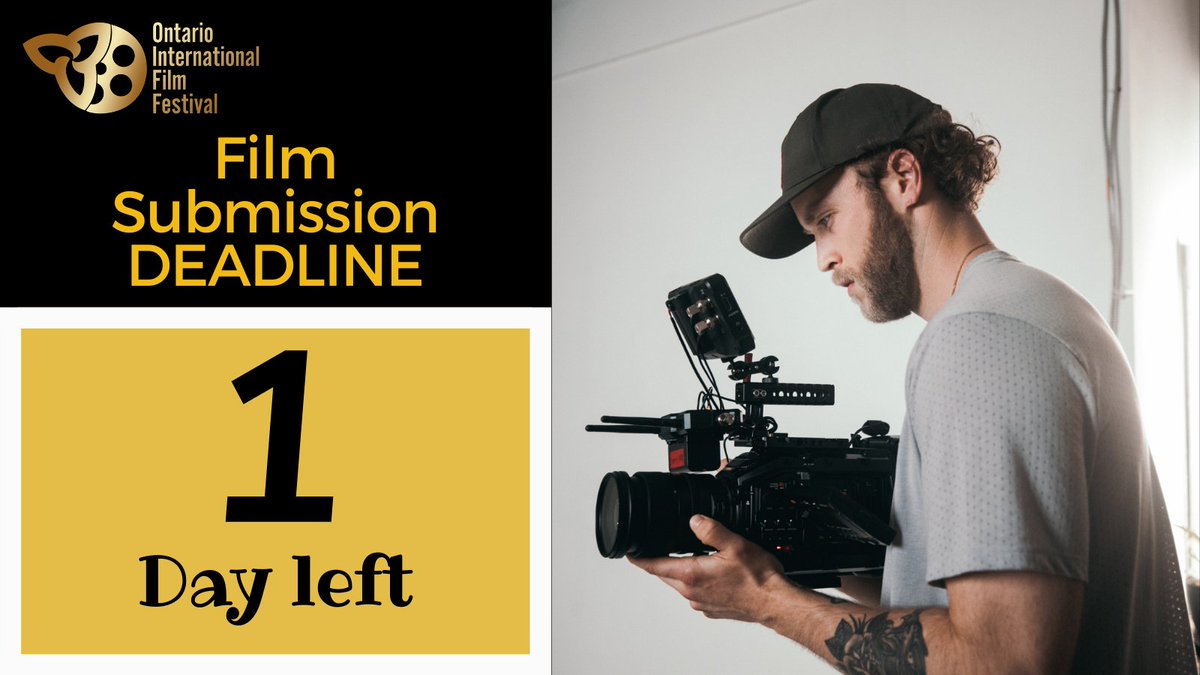 oniff_'s tweet image. 1 DAY LEFT! 😱 
ONIFF is accepting film submissions from #filmmakers from around the world. The regular deadline is June 30th.

Click here to learn more and submit your film: filmfreeway.com/OntarioInterna…

#ONIFF #filmfestival #deadline #filmfreeway @FilmFreeway