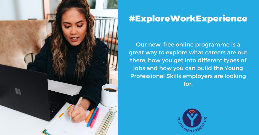 YEUK2012's tweet photo. Are you aged 16 - 19 and thinking about your future? Our free online #ExploreWorkExperience programme can help. It's a handy way to explore the world of work and start thinking about what might suit you: https://t.co/VPVGLd7tVo https://t.co/HDlQrk1tKB