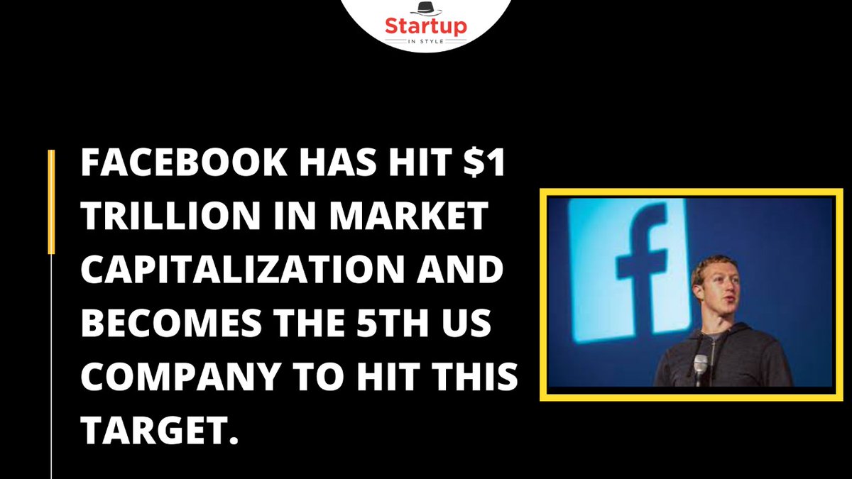 startupin_style's tweet photo. Facebook has become a $1 trillion company.
.
.
Follow: @startupin_style for more such updates.
.
.
#Facebook #markzukerberg #startupinstyle https://t.co/jQvxJuTHE7